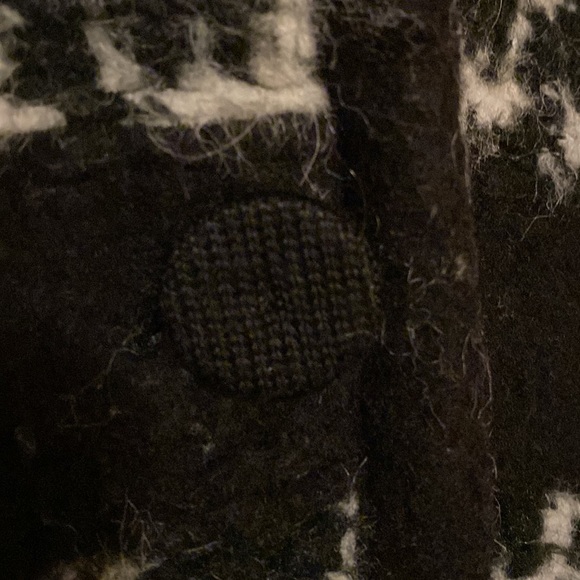 Houndstooth Fuzzy Button Front Sweater Cardigan Made In Italy Large L - Picture 6 of 8